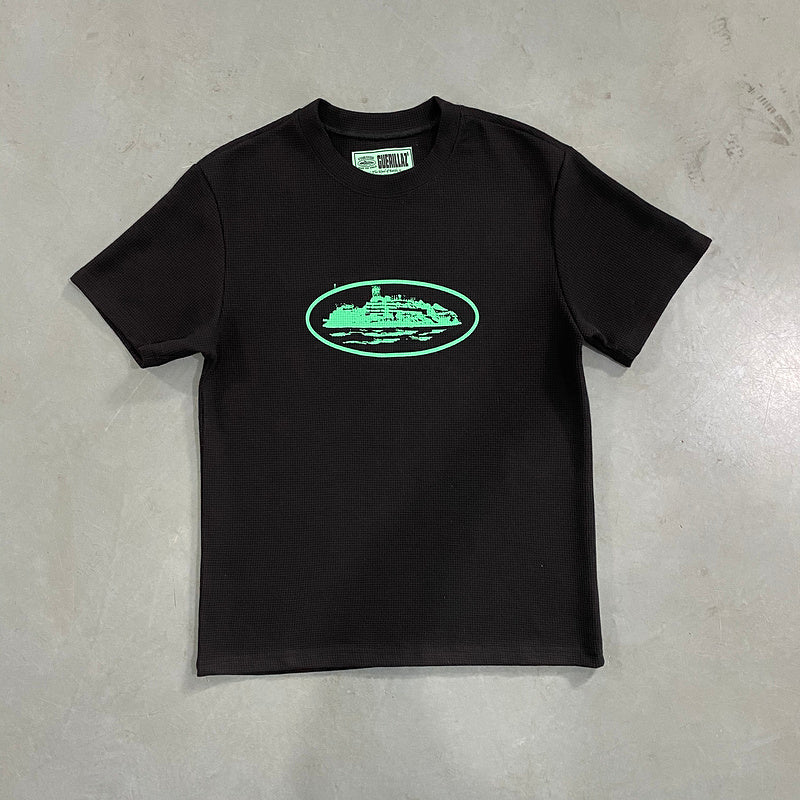 CORTEIZ Insignia Waffle Tee T-Shirt - Black Unisex Streetwear Limited Edition - The CORTEIZ INSIGNIA WAFFLE TEE BLACK - REPLICA is a sleek and stylish essential for