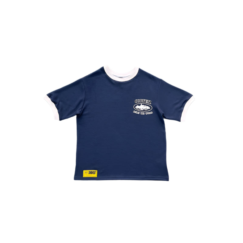CORTEIZ Insignia Waffle Tee T-Shirt - Navy Unisex Streetwear Limited Edition - The CORTEIZ INSIGNIA WAFFLE TEE NAVY - REPLICA blends premium comfort with sleek streetwear style.