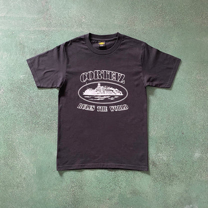 CORTEIZ Og Alcatraz Tee White T-Shirt - Black Unisex Streetwear Limited Edition - The CORTEIZ OG ALCATRAZ TEE BLACK WHITE - REPLICA is a perfect blend of bold