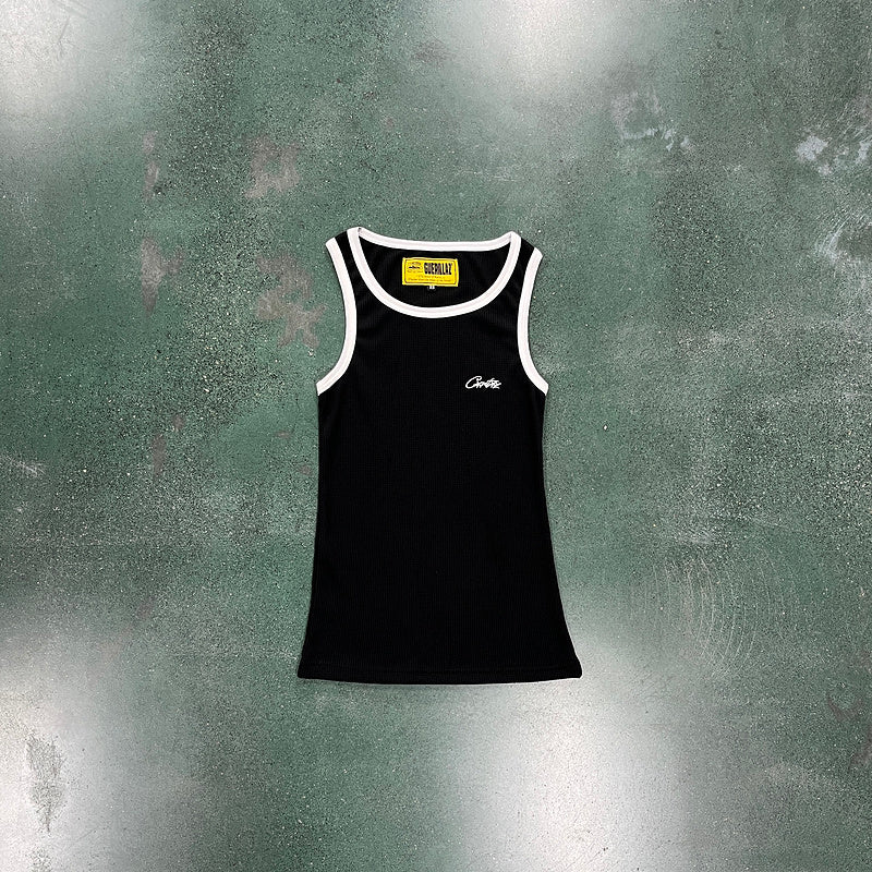 CORTEIZ Og Contrast Tank Top - Black Unisex Streetwear Limited Edition - The CORTEIZ OG CONTRAST TANK TOP BLACK - REPLICA delivers sleek design with a bold