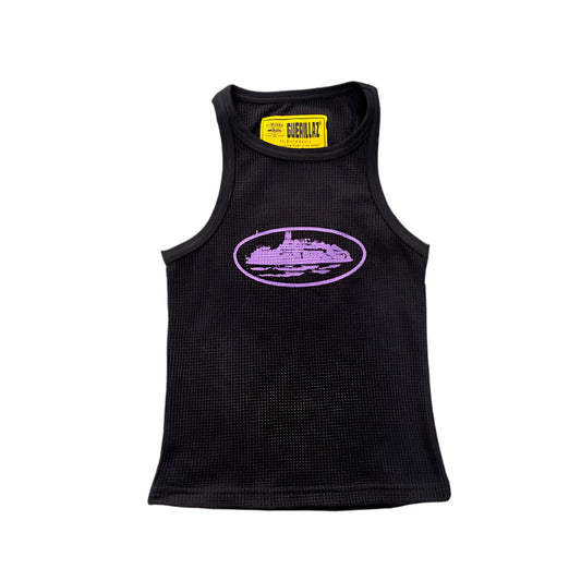 CORTEIZ Rtw Og Women's Alcatraz Tank Top Purple - Black Unisex Streetwear Limited Edition - The CORTEIZ RTW OG WOMEN'S ALCATRAZ TANK TOP BLACK PURPLE - REPLICA combines sleek design