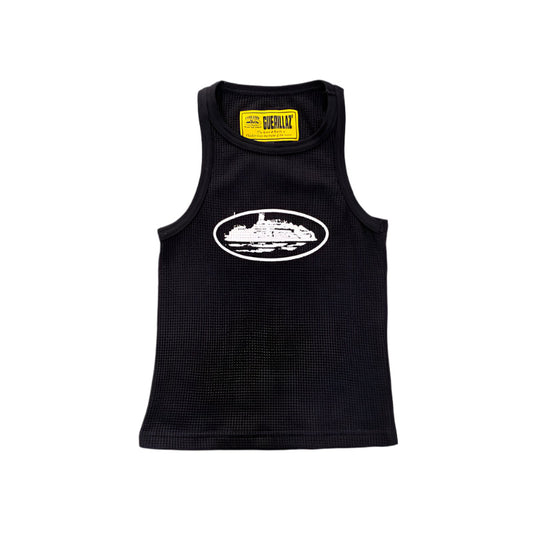 CORTEIZ Rtw Og Women's Alcatraz Tank Top White - Black Unisex Streetwear Limited Edition - The CORTEIZ RTW OG WOMEN'S ALCATRAZ TANK TOP BLACK WHITE - REPLICA combines sleek streetwear