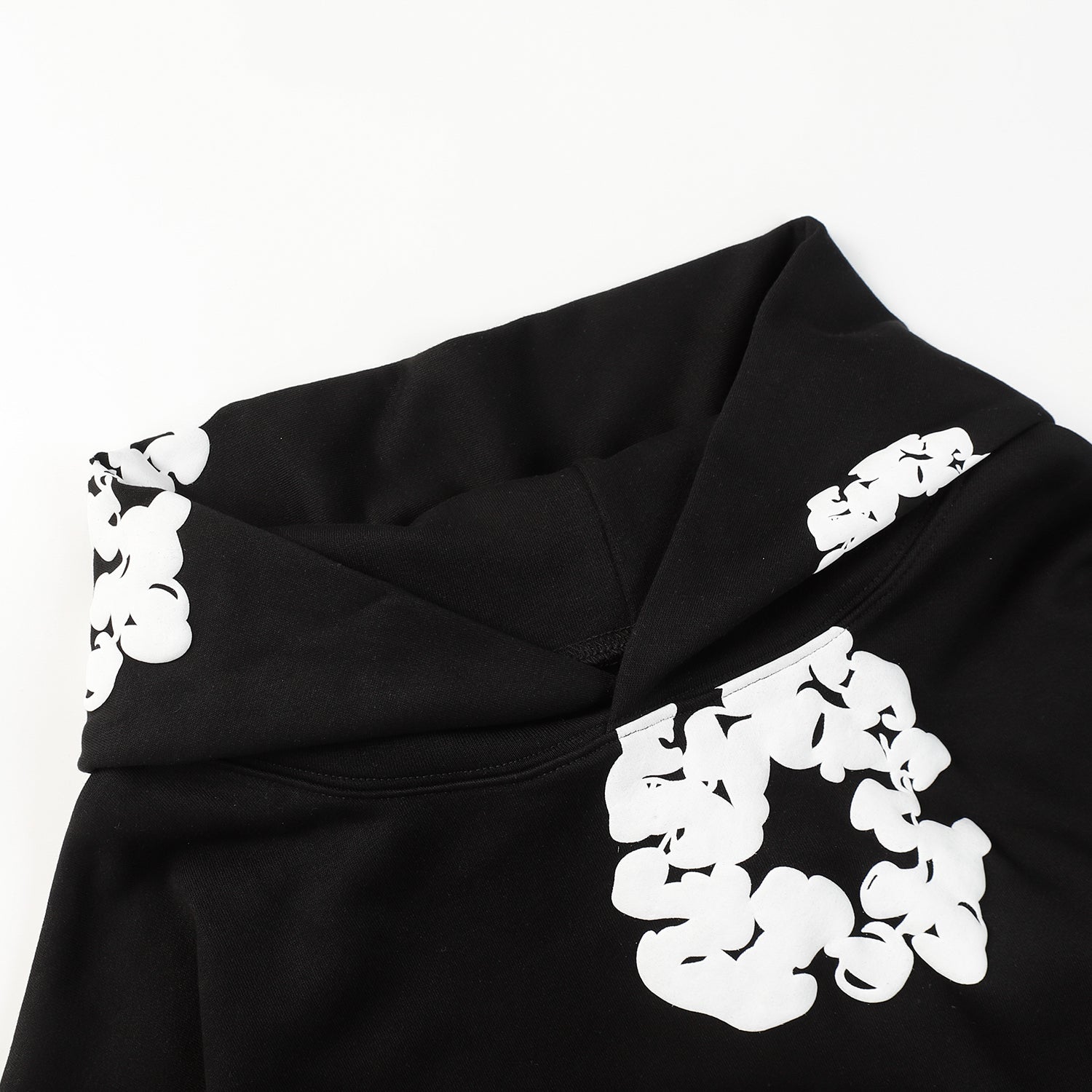 DENIM Tears Cotton Wreath Hoodie - Black Unisex Streetwear Limited Edition - The Denim Tears Cotton Wreath Hoodie Black Replica combines timeless style with unbeatable comfort, offering