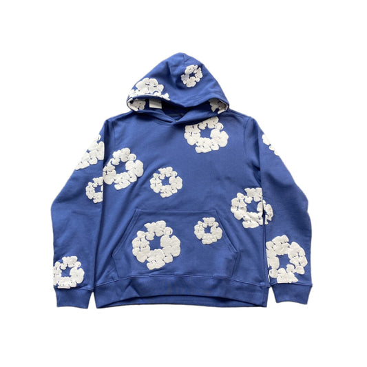 DENIM Tears Cotton Wreath Hoodie - Blue Unisex Streetwear Limited Edition
