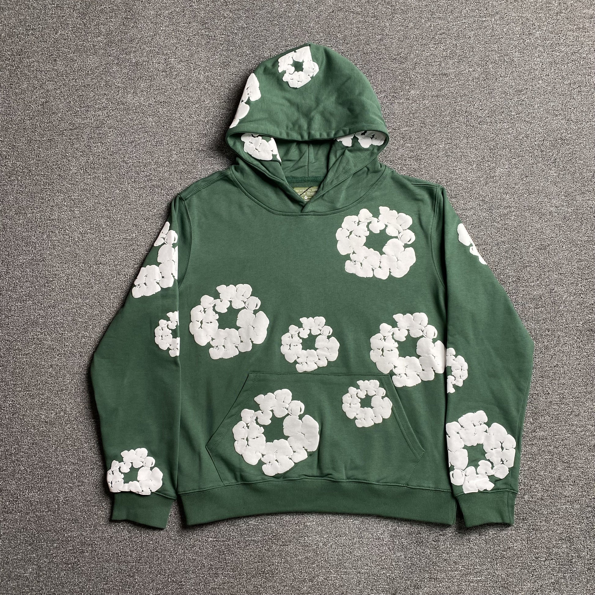 DENIM Tears Cotton Wreath Hoodie - Green Unisex Streetwear Limited Edition - The Denim Tears Cotton Wreath Hoodie Green Replica combines timeless style with unbeatable comfort, offering