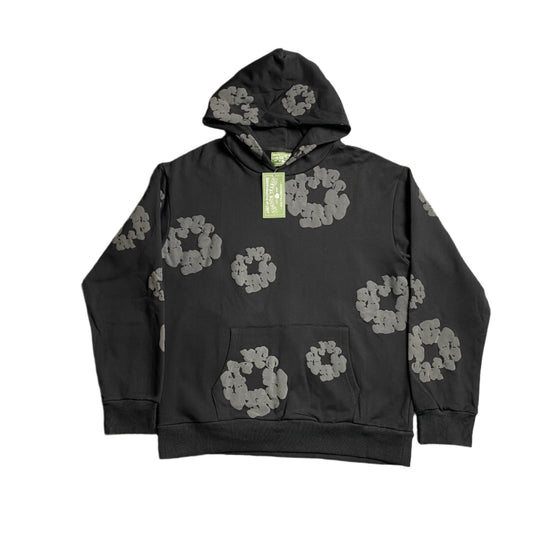 DENIM Tears Cotton Wreath Hoodie Monochrome - Black Unisex Streetwear Limited Edition - The Denim Tears Cotton Wreath Hoodie Monochrome Black Replica combines timeless style with unbeatable comfort,