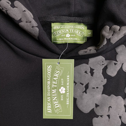 Sudadera con capucha Denim Tears Cotton Crown, negra monocromática