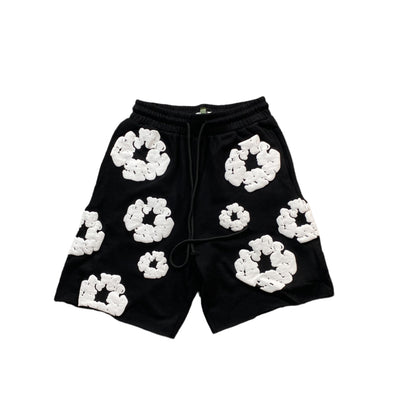 DENIM Tears Cotton Wreath Shorts - Black Unisex Streetwear Limited Edition - The DENIM TEARS COTTON WREATH SHORTS BLACK - REPLICA are a timeless and versatile addition