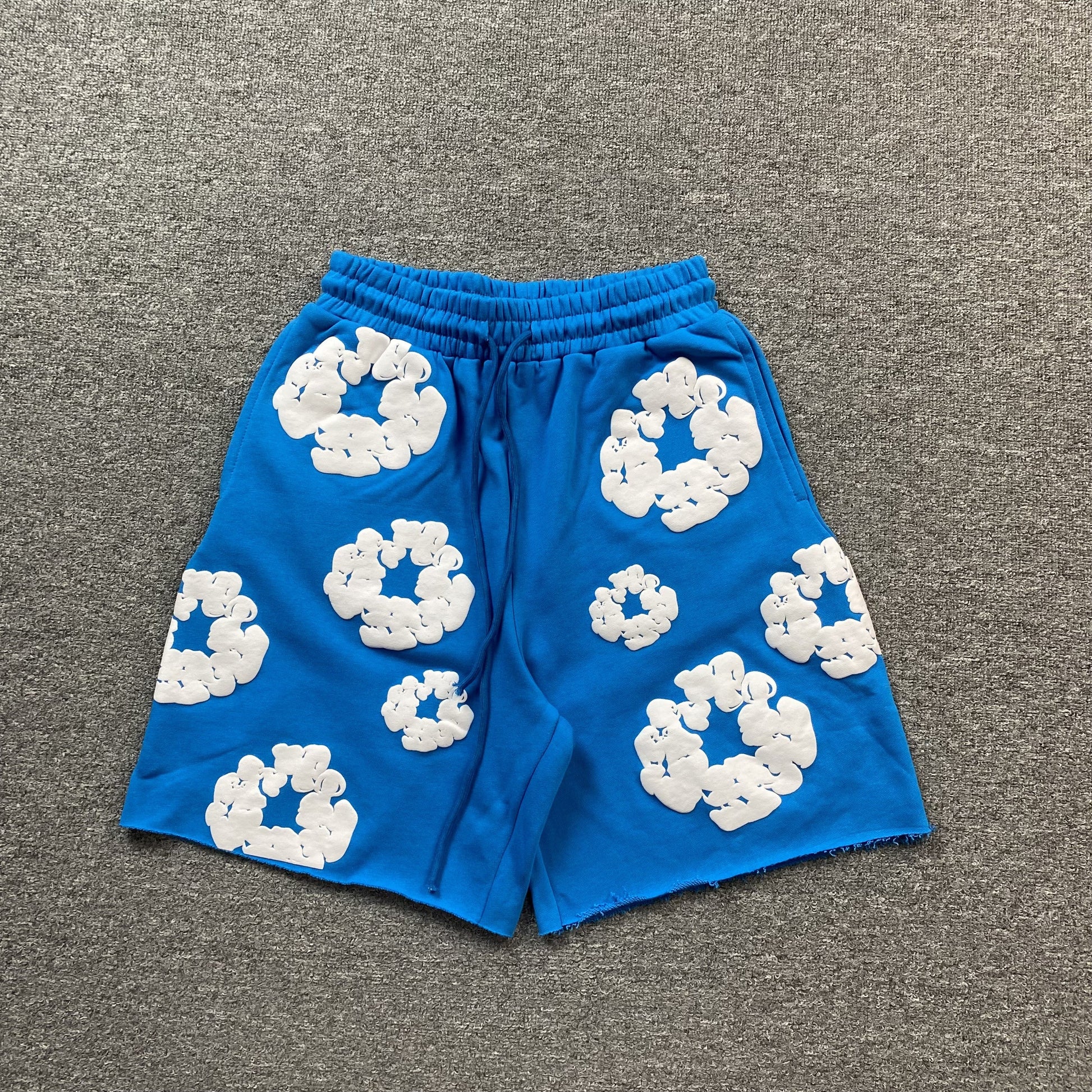 DENIM Tears Cotton Wreath Shorts Azure - Blue Unisex Streetwear Limited Edition - The DENIM TEARS COTTON WREATH SHORTS AZURE BLUE - REPLICA offer a perfect blend of