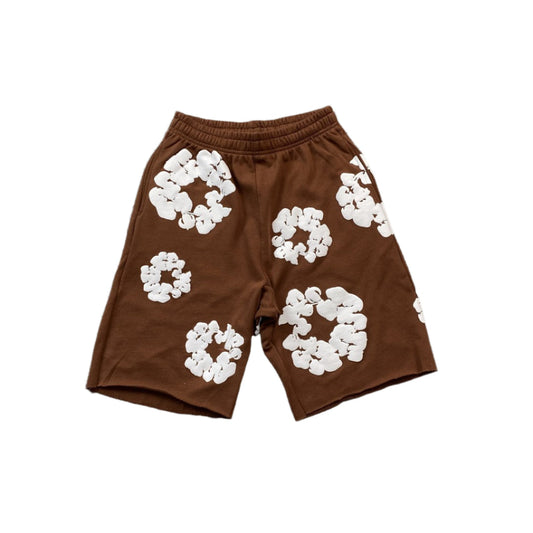 DENIM Tears Cotton Wreath Shorts - Brown Unisex Streetwear Limited Edition