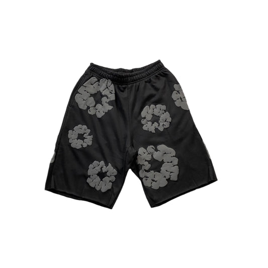 DENIM Tears Cotton Wreath Shorts Monochrome - Black Unisex Streetwear Limited Edition - The DENIM TEARS COTTON WREATH SHORTS MONOCHROME BLACK - REPLICA bring cultural significance and bold