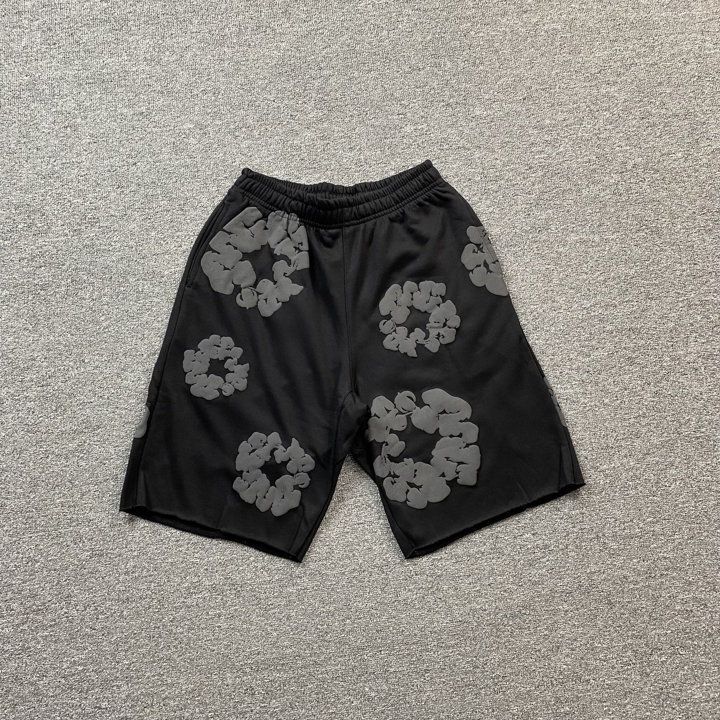 DENIM Tears Cotton Wreath Shorts Monochrome - Black Unisex Streetwear Limited Edition - The DENIM TEARS COTTON WREATH SHORTS MONOCHROME BLACK - REPLICA bring cultural significance and bold