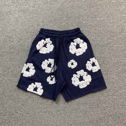 DENIM Tears Cotton Wreath Shorts - Navy Unisex Streetwear Limited Edition - The DENIM TEARS COTTON WREATH SHORTS NAVY - REPLICA blend timeless style with cultural significance,