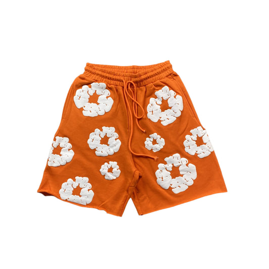 DENIM Tears Cotton Wreath Shorts - Orange Unisex Streetwear Limited Edition - The DENIM TEARS COTTON WREATH SHORTS ORANGE - REPLICA fuse vibrant style with cultural storytelling,