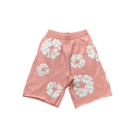 DENIM Tears Cotton Wreath Shorts Peach Unisex Streetwear Limited Edition - The DENIM TEARS COTTON WREATH SHORTS PEACH - REPLICA bring a fresh and vibrant touch