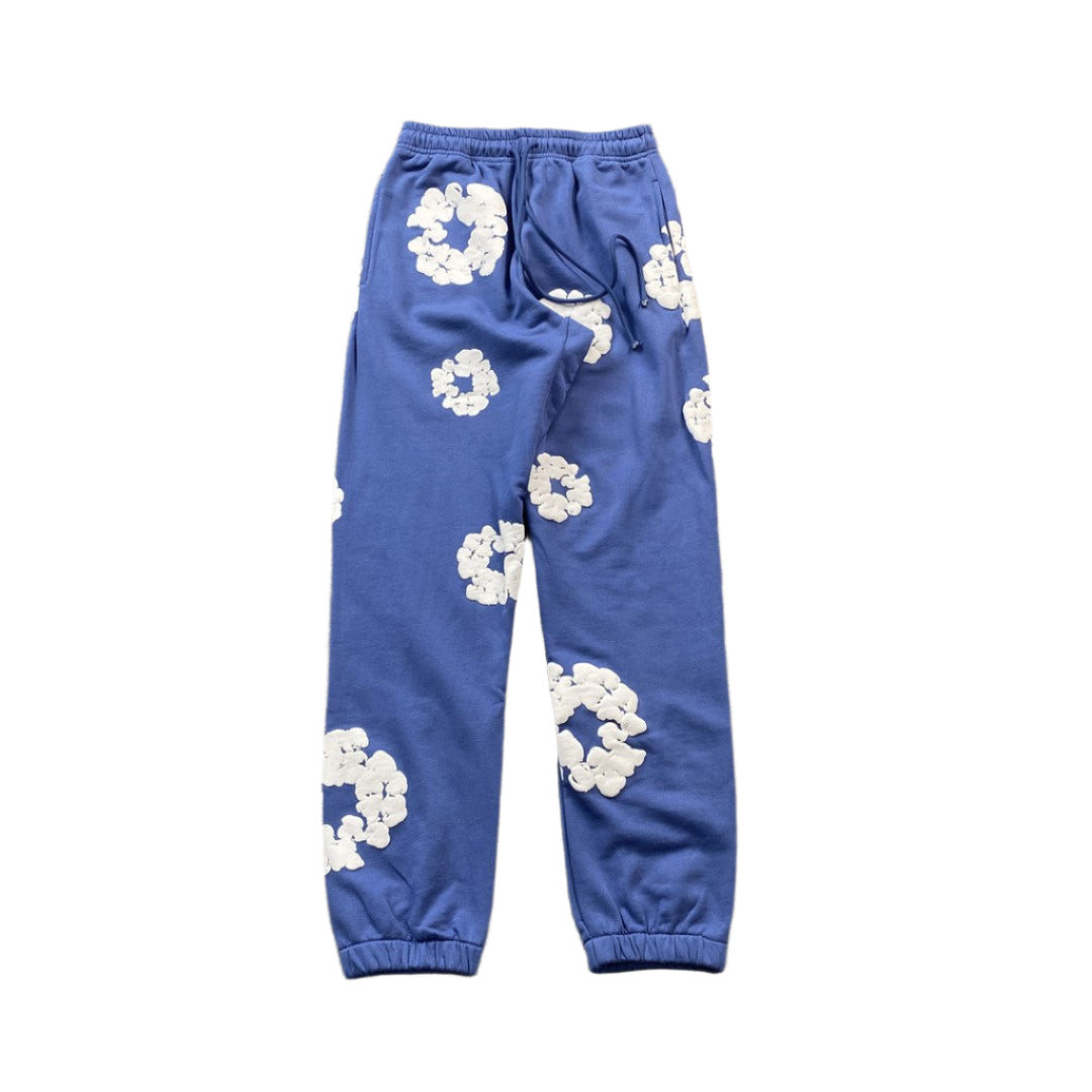 DENIM Tears Cotton Wreath Sweatpants - Blue Unisex Streetwear Limited Edition
