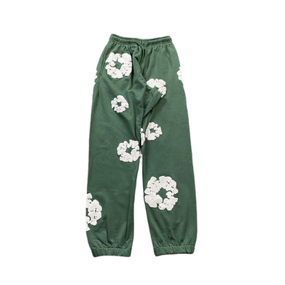 DENIM Tears Cotton Wreath Sweatpants - Green Unisex Streetwear Limited Edition - The Denim Tears Cotton Wreath Sweatpants Grey Replica deliver the perfect balance of comfort and