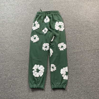 DENIM Tears Cotton Wreath Sweatpants - Green Unisex Streetwear Limited Edition - The Denim Tears Cotton Wreath Sweatpants Grey Replica deliver the perfect balance of comfort and