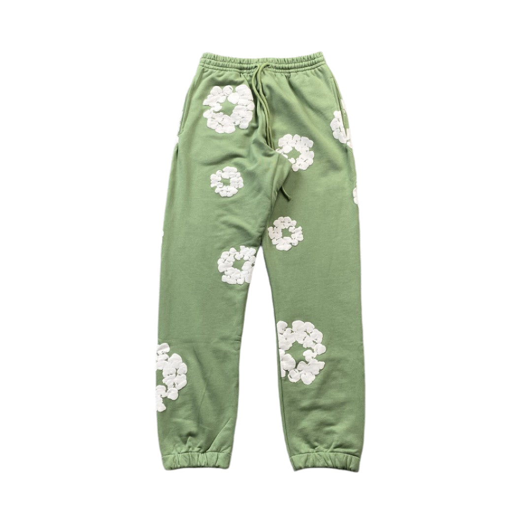 DENIM Tears Cotton Wreath Sweatpants Light - Green Unisex Streetwear Limited Edition
