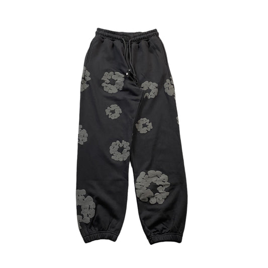 DENIM Tears Cotton Wreath Sweatpants Monochrome - Black Unisex Streetwear Limited Edition - The Denim Tears Cotton Wreath Sweatpants Monochrome Black Replica deliver the perfect balance of comfort