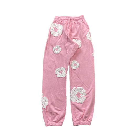 DENIM Tears Cotton Wreath Sweatpants - Pink Unisex Streetwear Limited Edition
