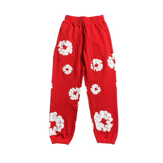 DENIM Tears Cotton Wreath Sweatpants - Red Unisex Streetwear Limited Edition - The Denim Tears Cotton Wreath Sweatpants Red Replica deliver the perfect balance of comfort and