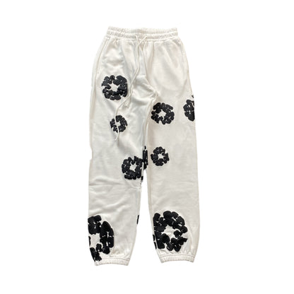 DENIM Tears Cotton Wreath Sweatpants - White Unisex Streetwear Limited Edition