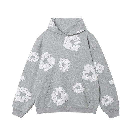 DENIM Tears Cotton Wreath Hoodie - Grey Unisex Streetwear Limited Edition - The Denim Tears Cotton Wreath Hoodie Grey Replica combines timeless style with unbeatable comfort, offering