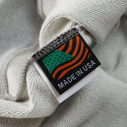 Sudadera con capucha de algodón con estampado de corona de mezclilla gris