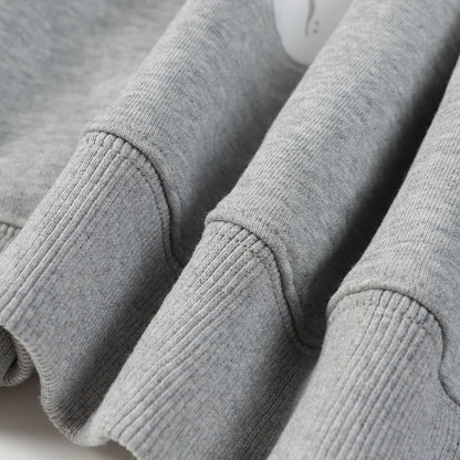 Sudadera con capucha de algodón con estampado de corona de mezclilla gris
