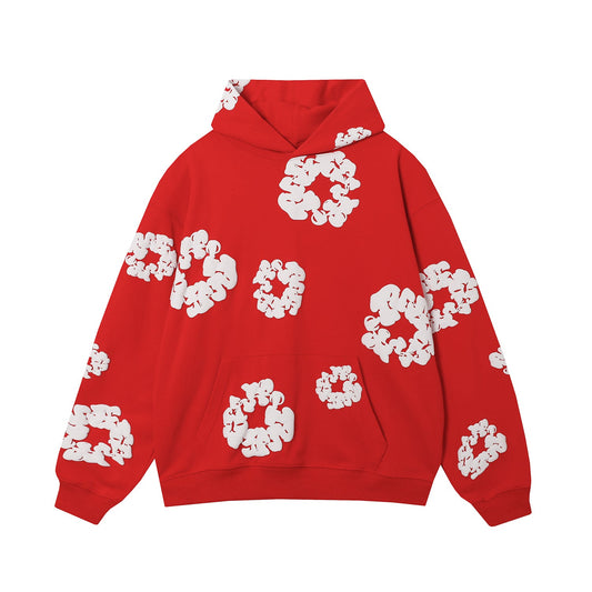 DENIM Tears Cotton Wreath Hoodie - Red Unisex Streetwear Limited Edition - The Denim Tears Cotton Wreath Hoodie Red Replica combines timeless style with unbeatable comfort, offering