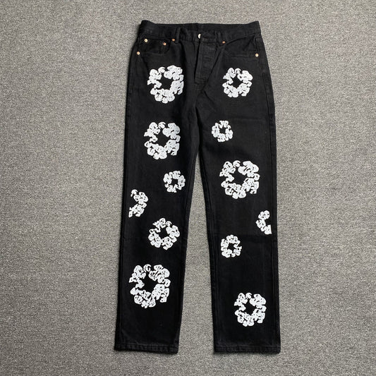 DENIM Tears - Levi's Cotton Wreath Jeans - Black Unisex Streetwear Limited Edition - The Denim Tears x Levi's Cotton Wreath Jeans Black Replica bring together iconic design and