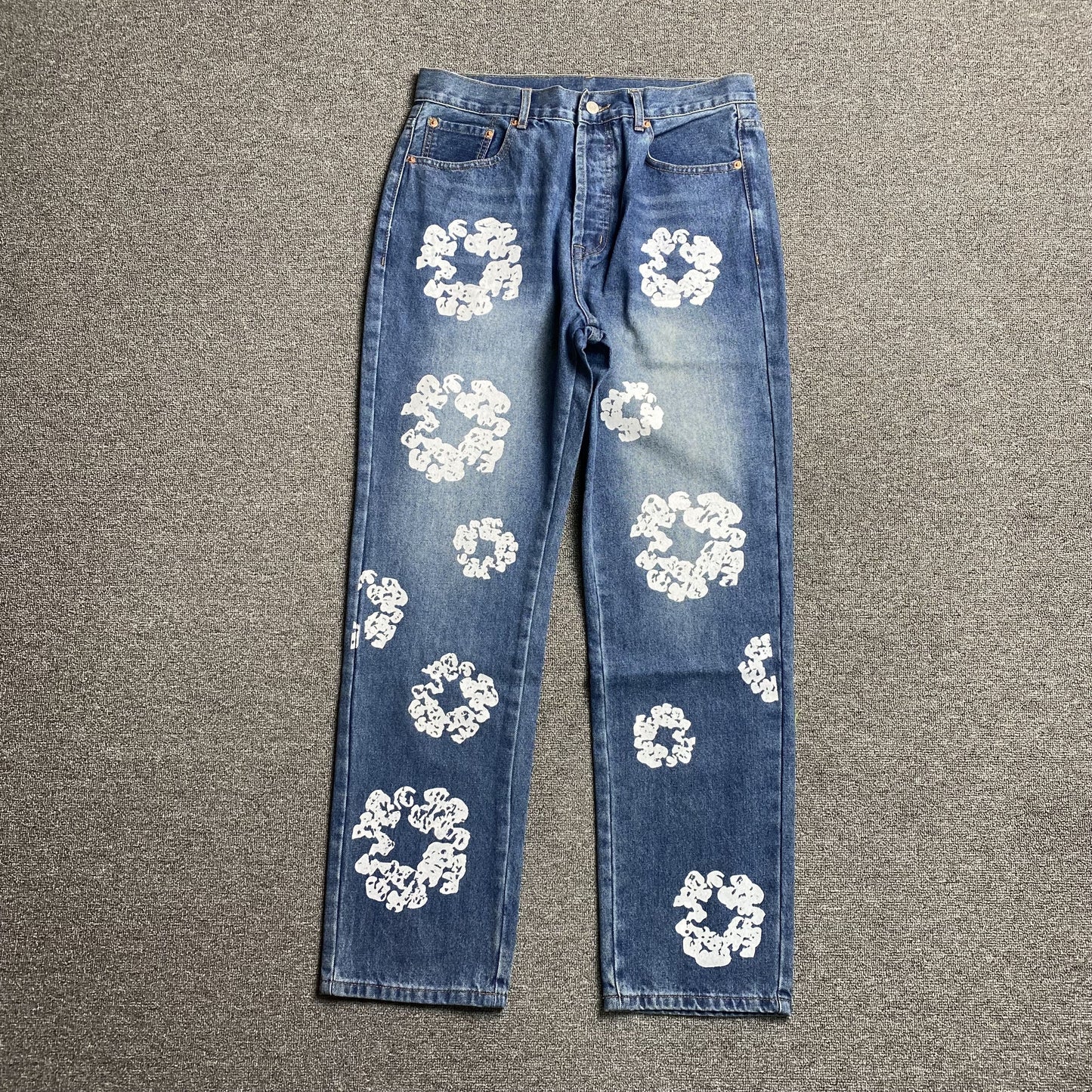 DENIM Tears - Levi's Cotton Wreath Jeans - Blue Unisex Streetwear Limited Edition - The Denim Tears x Levi's Cotton Wreath Jeans Blue Replica bring together iconic design and