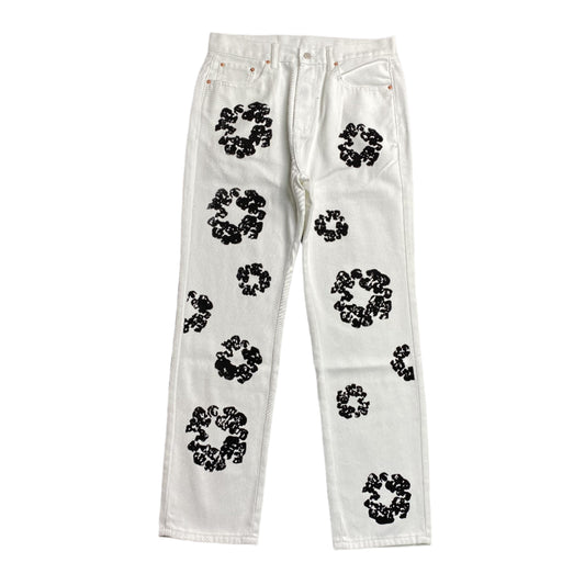 DENIM Tears - Levi's Cotton Wreath Jeans - White Unisex Streetwear Limited Edition - The Denim Tears x Levi's Cotton Wreath Jeans White Replica bring together iconic design and