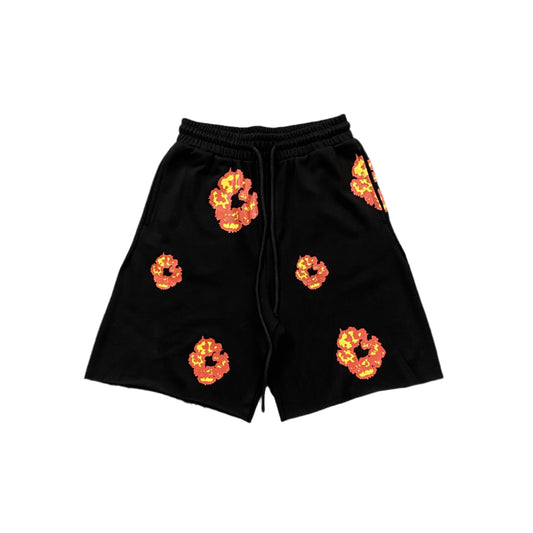 DENIM Tears - Offset Cotton Wreath Shorts - Black Unisex Streetwear Limited Edition