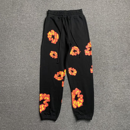 DENIM Tears - Offset Wreath Sweatpants - Black Unisex Streetwear Limited Edition - The Denim Tears x Offset Wreath Sweatpants Black Replica deliver the perfect balance of comfort