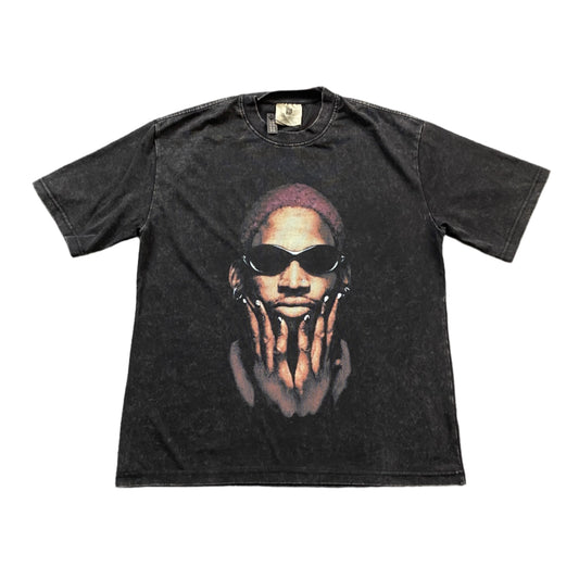 DENNIS Rodman Vintage Graphic Tee Dark T-Shirt - Grey Unisex Streetwear Limited Edition - The DENNIS RODMAN VINTAGE GRAPHIC TEE DARK GREY - REPLICA is a tribute to one