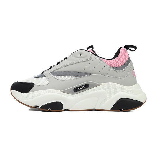 DIOR B22 Grey Sneakers - Pink Unisex Streetwear Limited Edition