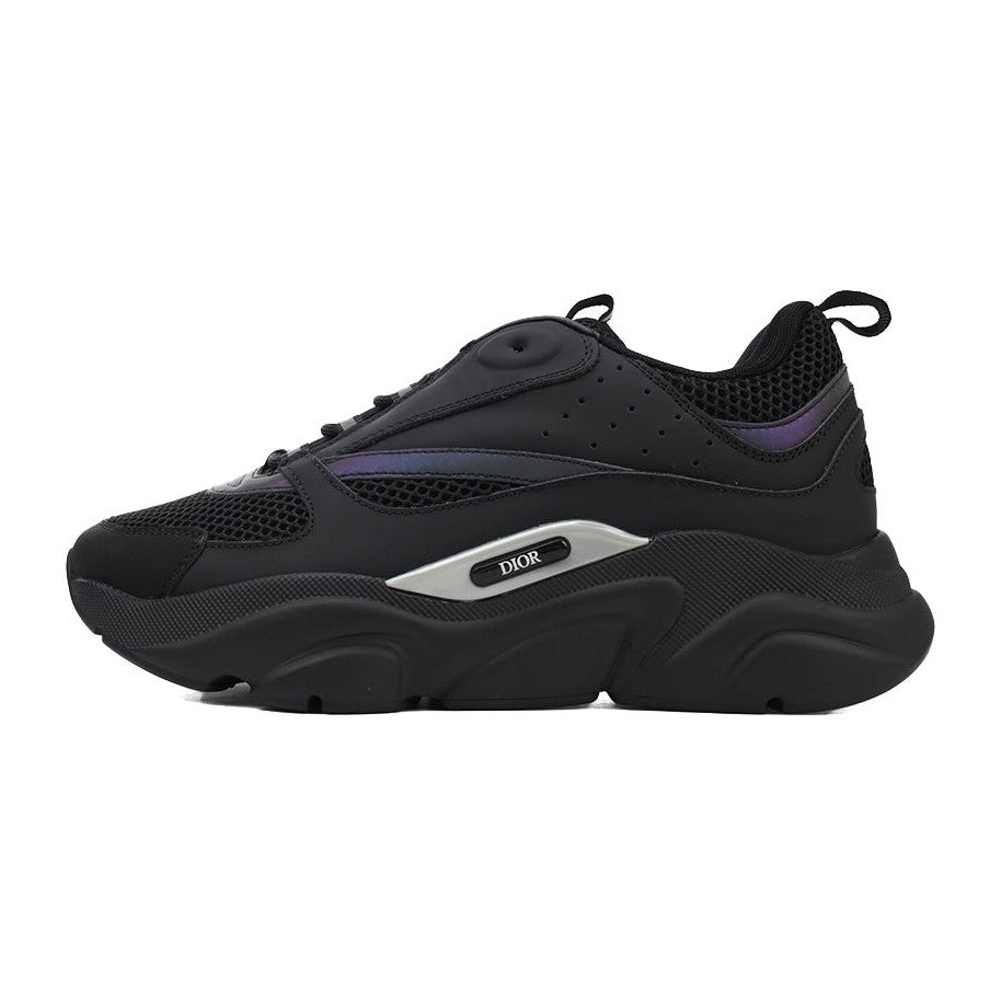 DIOR B22 Reflective Sneakers - Black Unisex Streetwear Limited Edition