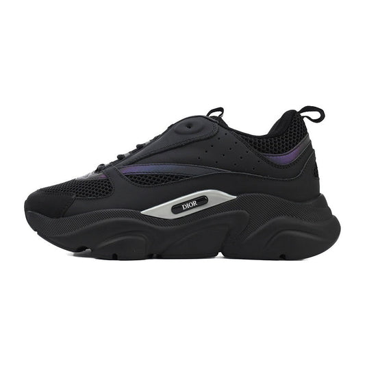 DIOR B22 Reflective Sneakers - Black Unisex Streetwear Limited Edition