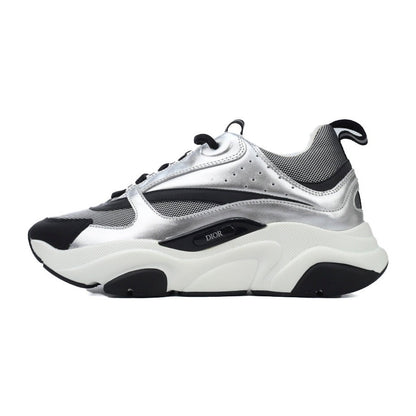 DIOR B22 Silver Sneakers - Black Unisex Streetwear Limited Edition