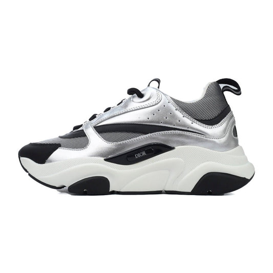 DIOR B22 Silver Sneakers - Black Unisex Streetwear Limited Edition