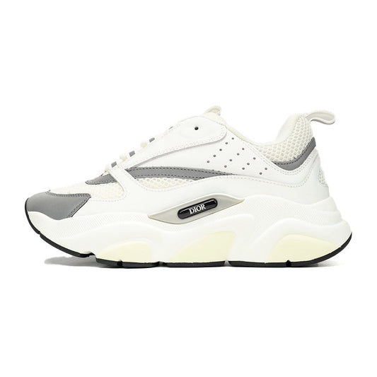 DIOR B22 Silver Sneakers - White Unisex Streetwear Limited Edition