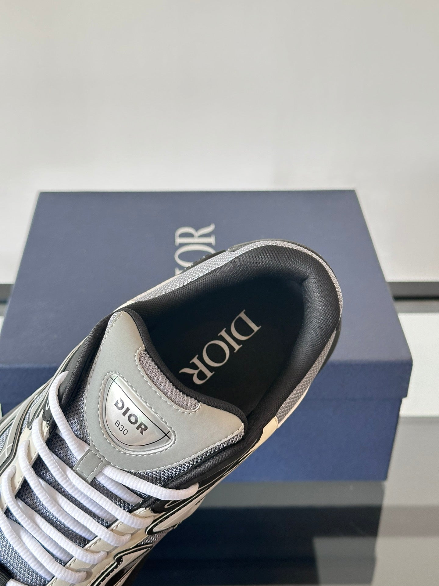 DIOR B30 Grey - Blue Unisex Streetwear Limited Edition - The DIOR B30 BLUE GREY - REPLICA combines luxury fashion with sleek, athletic design ,