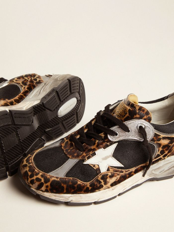 Dad-Star Sneakers In Leopard-print Pony Skin With Leather Star - White Unisex Streetwear Limited Edition
