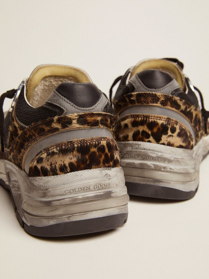 Dad-Star Sneakers In Leopard-print Pony Skin With Leather Star - White Unisex Streetwear Limited Edition