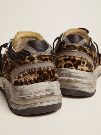 Dad-Star Sneakers In Leopard-print Pony Skin With Leather Star - White Unisex Streetwear Limited Edition