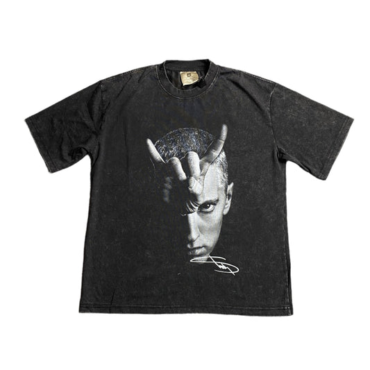 EMINEM Vintage Graphic Tee Dark T-Shirt - Grey Unisex Streetwear Limited Edition - The EMINEM VINTAGE GRAPHIC TEE DARK GREY - REPLICA is a must-have for hip-hop fans