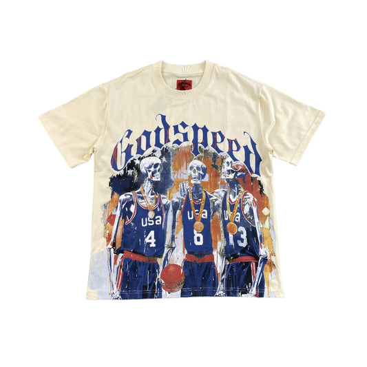 GODSPEED Dreamteam 24' T-shirt Bone - Red Unisex Streetwear Limited Edition