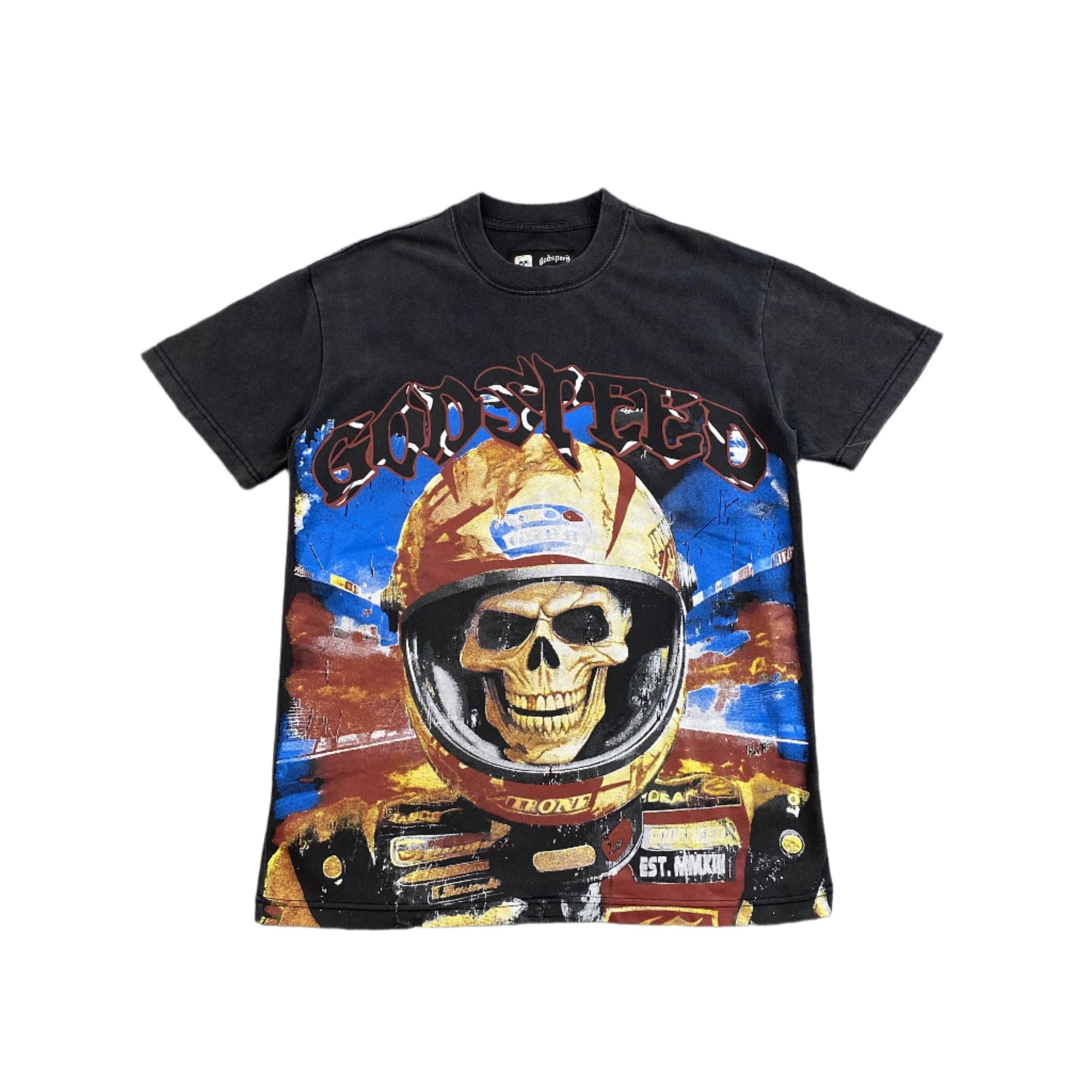 GODSPEED Racer Goldie T-shirt Washed - Black Unisex Streetwear Limited Edition